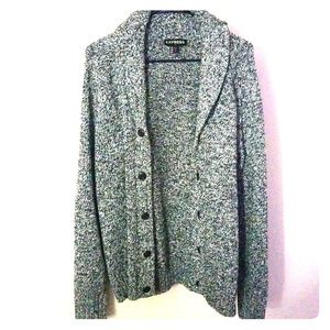 Black/white Shawl Collar Cardigan